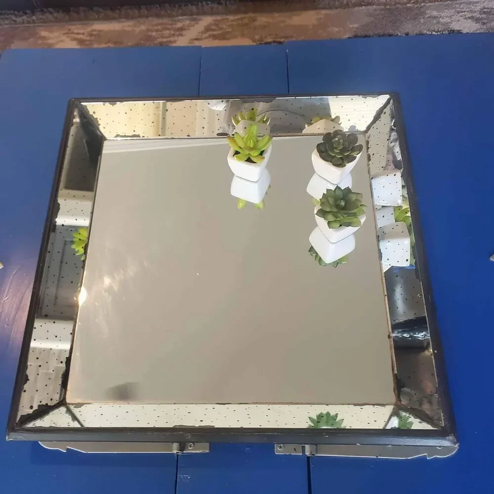 Square mirrored tray 19x19